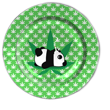 Panda/Leaf Tin AShtray